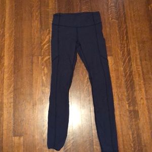 Navy blue Lululemon leggings (almost brand new)